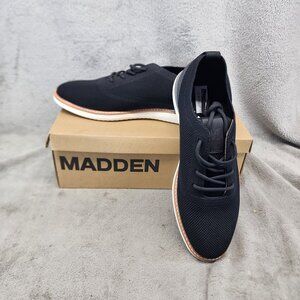 Madden Shoes Mens Size 10.5 Black Textile Rib Lace Up Casual Oxford *NWT*